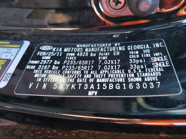 2011 KIA SORENTO BA 5XYKT3A15BG163037
