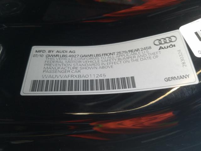 2011 AUDI S5 PRESTIG WAUVVAFRXBA011245