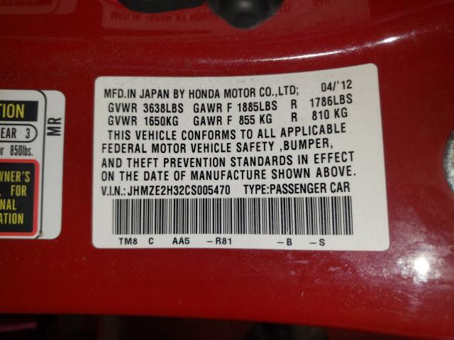 2012 HONDA INSIGHT JHMZE2H32CS005470