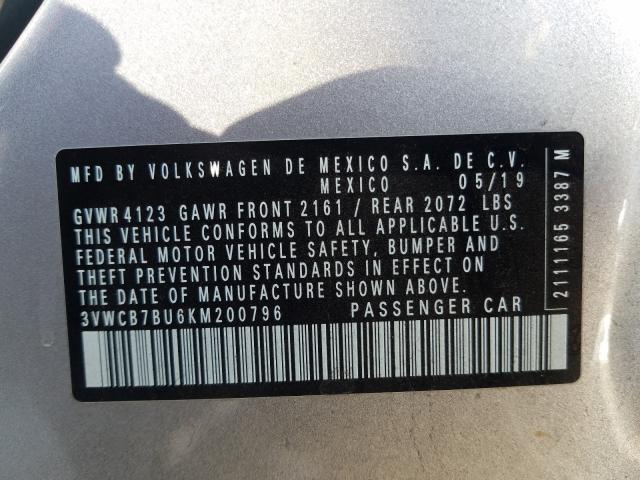 2019 VOLKSWAGEN JETTA S 3VWCB7BU6KM200796