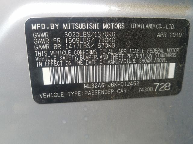 2019 MITSUBISHI MIRAGE LE ML32A5HJ6KH012452