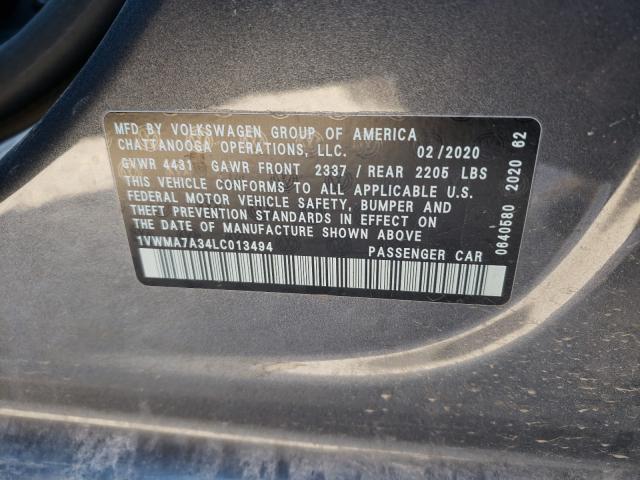 2020 VOLKSWAGEN PASSAT R-L 1VWMA7A34LC013494