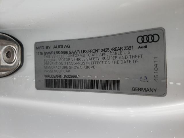 2016 AUDI A5 PREMIUM WAUD2AFR1GA029967