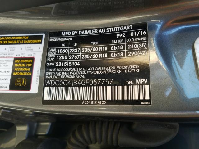2016 MERCEDES-BENZ GLC 300 WDC0G4JB4GF057757