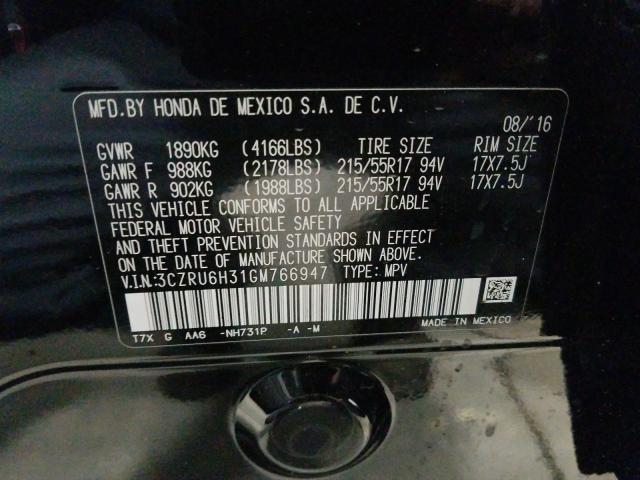 2016 HONDA HR-V LX 3CZRU6H31GM766947