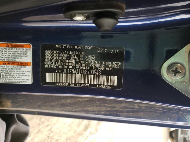2017 TOYOTA 86 BASE JF1ZNAA14H8703948