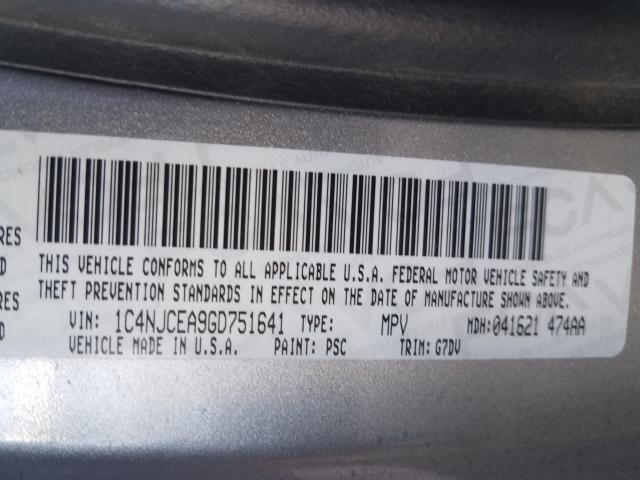 2016 JEEP COMPASS LA 1C4NJCEA9GD751641