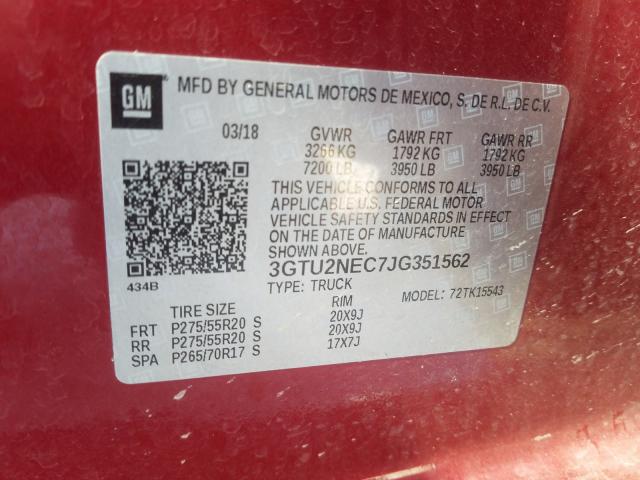 2018 GMC SIERRA K15 3GTU2NEC7JG351562