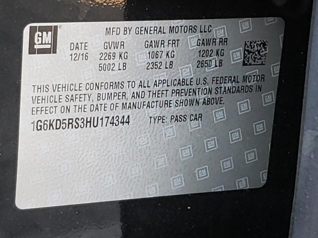 2017 CADILLAC CT6 LUXURY 1G6KD5RS3HU174344