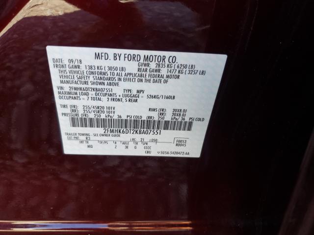 2019 FORD FLEX LIMIT 2FMHK6DT2KBA07551