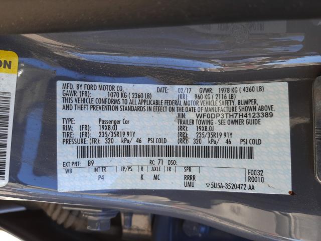 2017 FORD FOCUS RS WF0DP3TH7H4123389