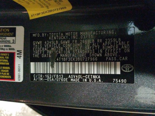 2011 TOYOTA CAMRY BASE 4T1BF3EK3BU727966