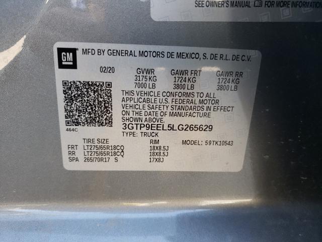 2020 GMC SIERRA K15 3GTP9EEL5LG265629