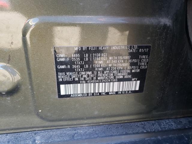 2017 SUBARU OUTBACK 4S4BSACC2H3341565
