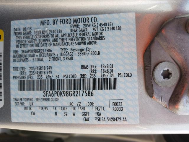 2016 FORD FUSION TIT 3FA6P0K98GR217586