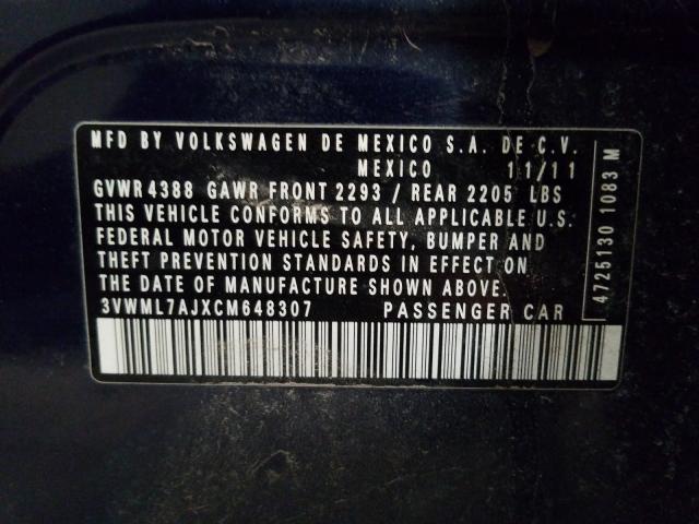 2012 VOLKSWAGEN JETTA TDI 3VWML7AJXCM648307