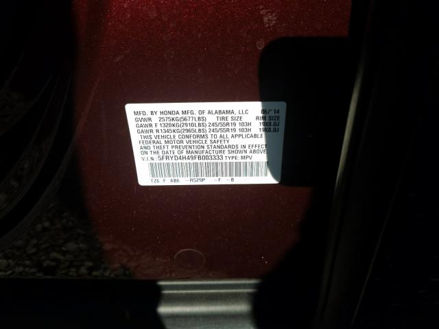 2015 ACURA MDX TECHNO 5FRYD4H49FB003333