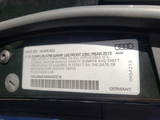 2017 AUDI A4 PREMIUM WAUANAF43HN007218