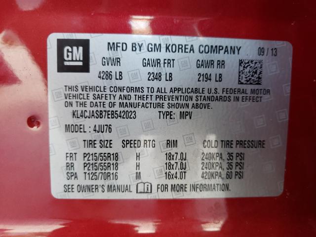 2014 BUICK ENCORE KL4CJASB7EB542023