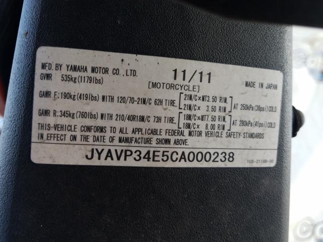 2012 YAMAHA XV1900 CU JYAVP34E5CA000238