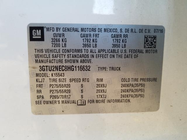 2017 GMC SIERRA K15 3GTU2NEC8HG116632