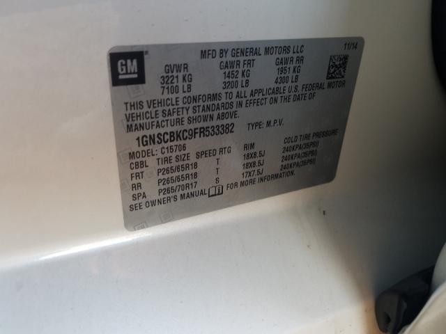2015 CHEVROLET TAHOE 1GNSCBKC9FR533382