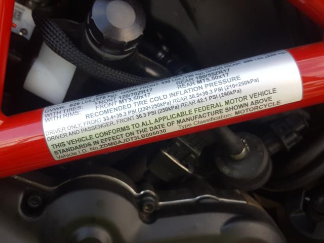 2020 DUCATI HYPERMOTAR ZDMBAJDT3LB005030