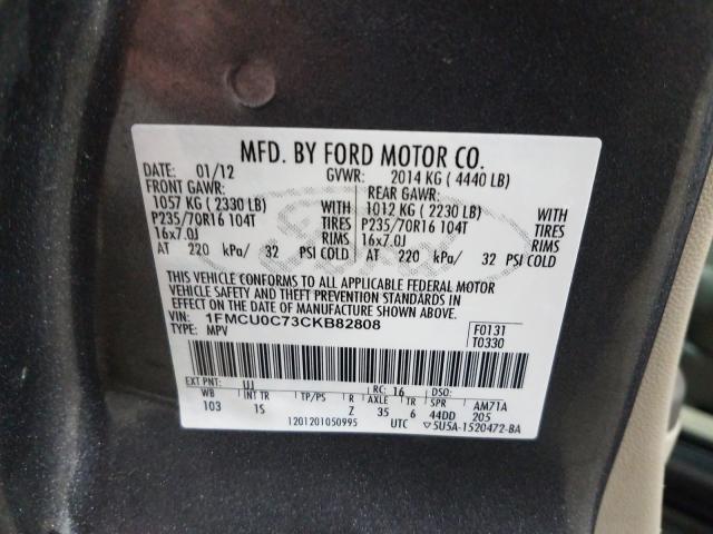 2012 FORD ESCAPE XLS 1FMCU0C73CKB82808