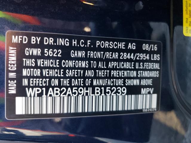 2017 PORSCHE MACAN S WP1AB2A59HLB15239