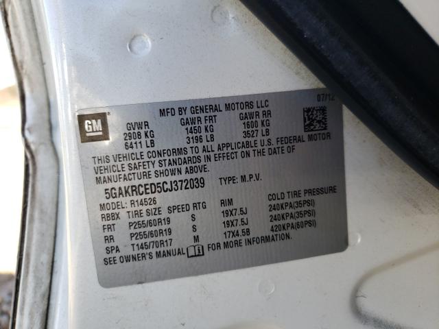 2012 BUICK ENCLAVE 5GAKRCED5CJ372039