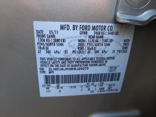 2011 LINCOLN MKX 2LMDJ6JK9BBJ29275