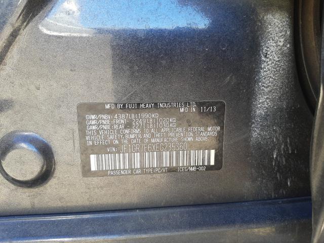 2014 SUBARU IMPREZA WR JF1GR7E6XEG235360