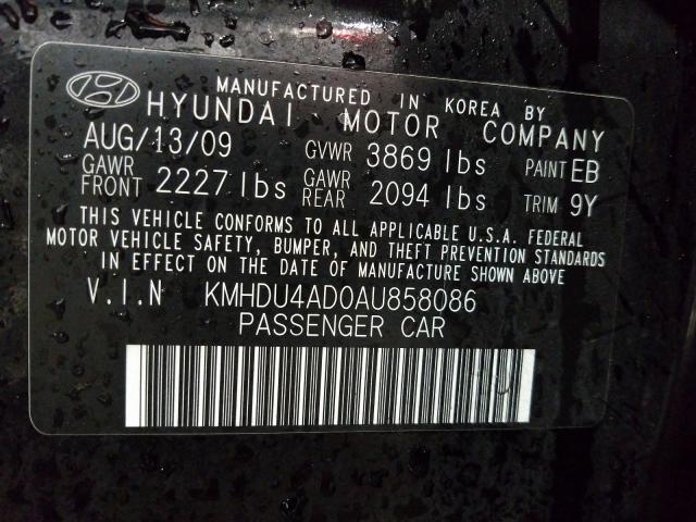 2010 HYUNDAI ELANTRA BL KMHDU4AD0AU858086