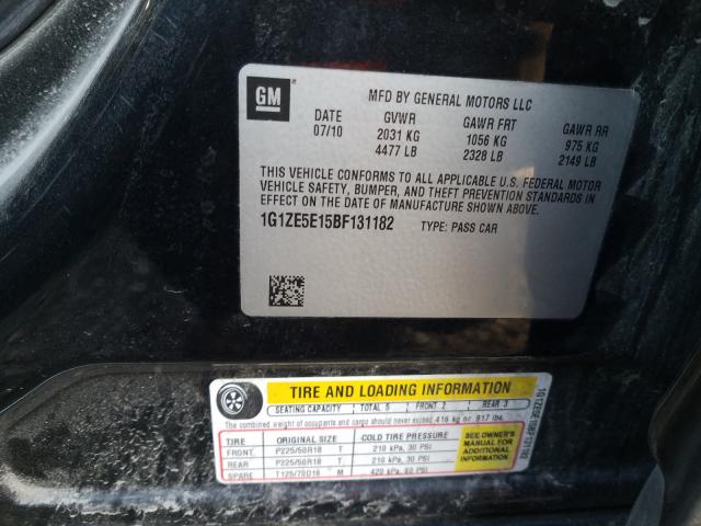 2011 CHEVROLET MALIBU LTZ 1G1ZE5E15BF131182