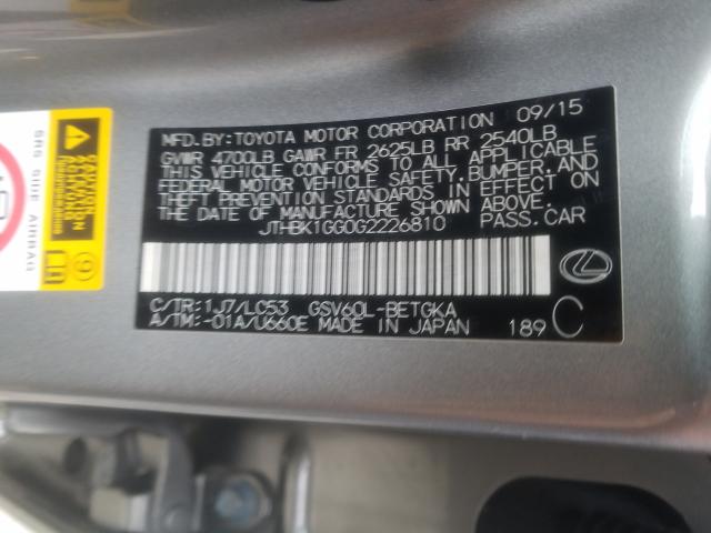 2016 LEXUS ES 350 JTHBK1GG0G2226810