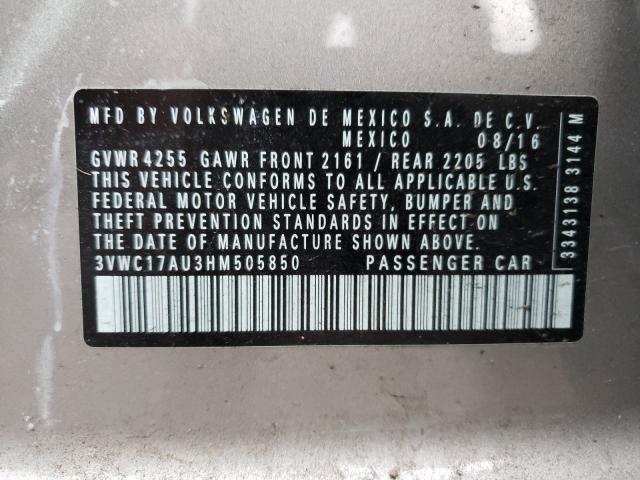 2017 VOLKSWAGEN GOLF SPORT 3VWC17AU3HM505850