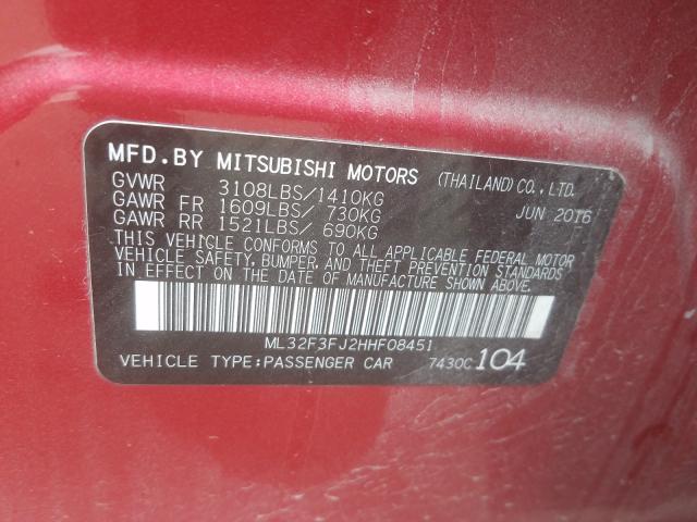 2017 MITSUBISHI MIRAGE G4 ML32F3FJ2HHF08451