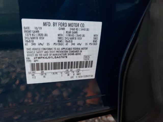 2020 FORD EDGE SEL 2FMPK4J91LBA07678