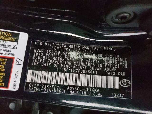 4T1BF1FK7FU055841 Toyota Camry Le 2015. Фото: 9