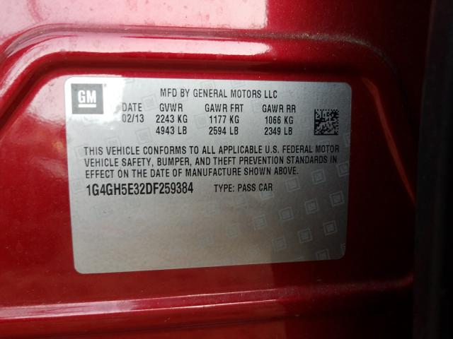 2013 BUICK LACROSSE P 1G4GH5E32DF259384