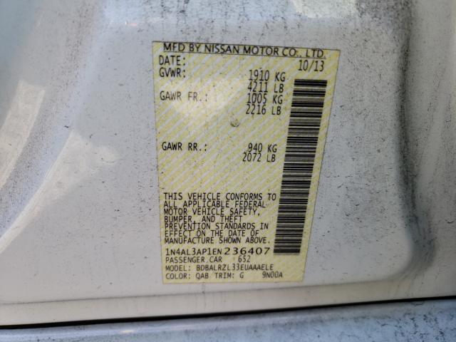 2014 NISSAN ALTIMA/S/S 1N4AL3AP1EN236407