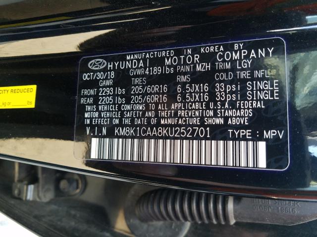 2019 HYUNDAI KONA SE KM8K1CAA8KU252701