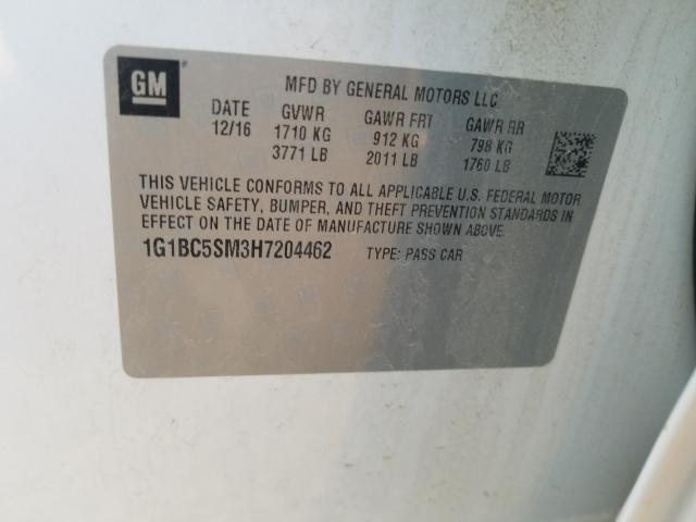 2017 CHEVROLET CRUZE LS 1G1BC5SM3H7204462