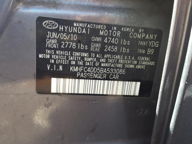 2011 HYUNDAI AZERA GLS KMHFC4DD5BA533086