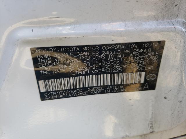 2014 LEXUS IS 250 JTHBF1D2XE5031225