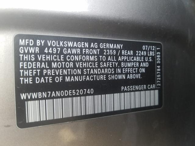 2013 VOLKSWAGEN CC SPORT WVWBN7AN0DE520740