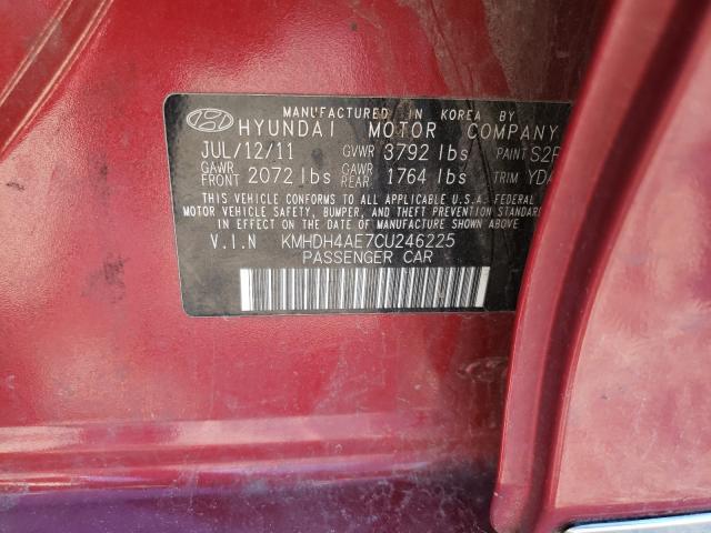 2012 HYUNDAI ELANTRA GL KMHDH4AE7CU246225