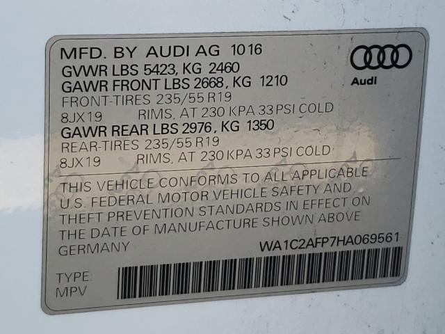 VIN WA1C2AFP7HA069561 2017 Audi Q5, Premium no.10