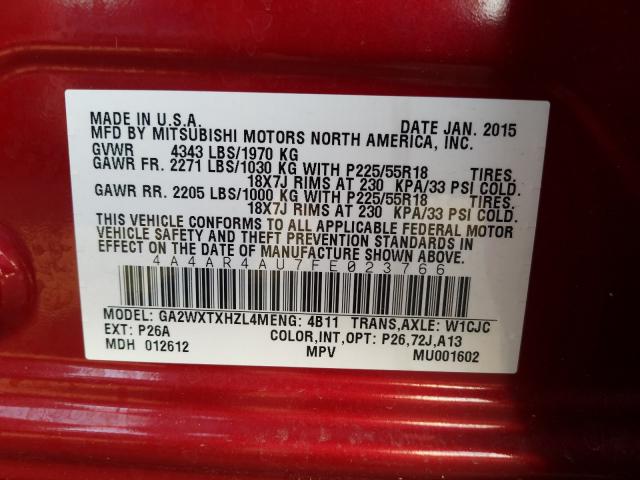 2015 MITSUBISHI OUTLANDER 4A4AR4AU7FE023766