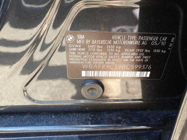 2011 BMW 550 WBAFR9C59BC599376